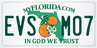 FL license plate EVSM07
