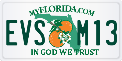 FL license plate EVSM13