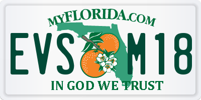 FL license plate EVSM18