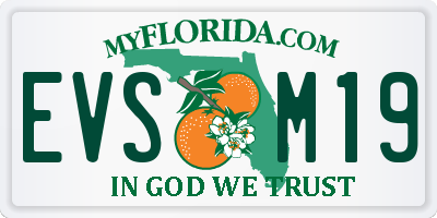 FL license plate EVSM19