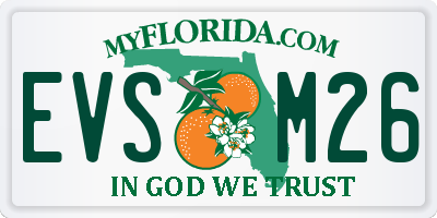 FL license plate EVSM26