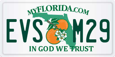 FL license plate EVSM29