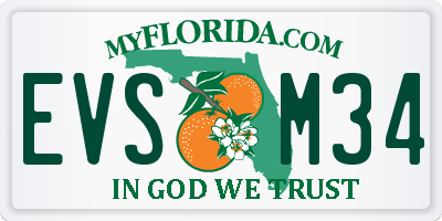 FL license plate EVSM34