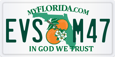 FL license plate EVSM47