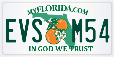 FL license plate EVSM54