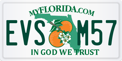 FL license plate EVSM57