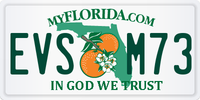 FL license plate EVSM73