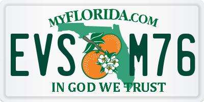FL license plate EVSM76