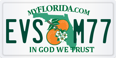 FL license plate EVSM77