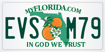 FL license plate EVSM79