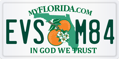 FL license plate EVSM84