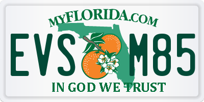 FL license plate EVSM85