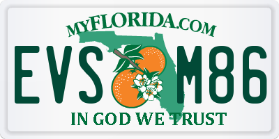 FL license plate EVSM86