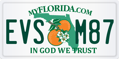 FL license plate EVSM87