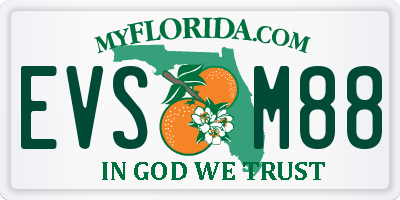 FL license plate EVSM88