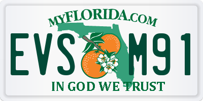 FL license plate EVSM91
