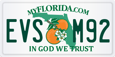 FL license plate EVSM92