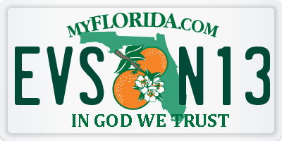 FL license plate EVSN13