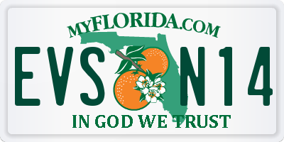 FL license plate EVSN14