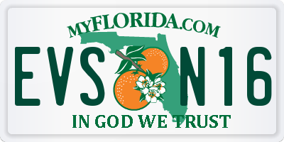 FL license plate EVSN16