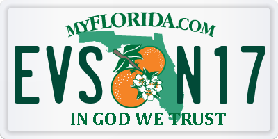FL license plate EVSN17