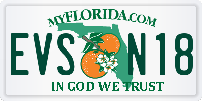FL license plate EVSN18