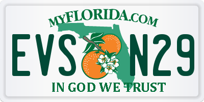 FL license plate EVSN29