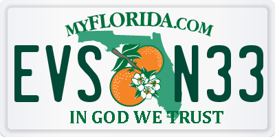 FL license plate EVSN33