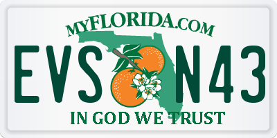 FL license plate EVSN43