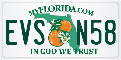 FL license plate EVSN58