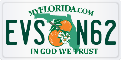 FL license plate EVSN62