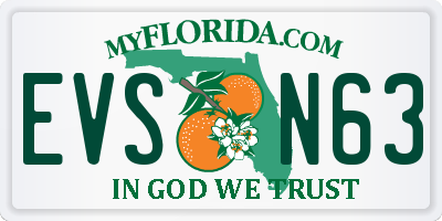 FL license plate EVSN63