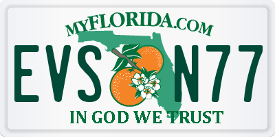 FL license plate EVSN77