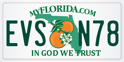 FL license plate EVSN78