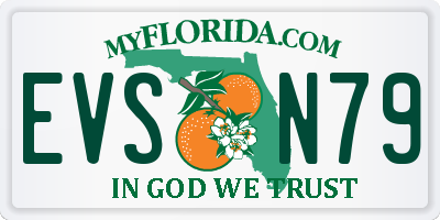 FL license plate EVSN79