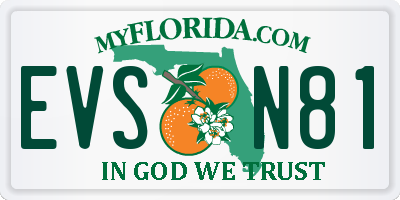 FL license plate EVSN81