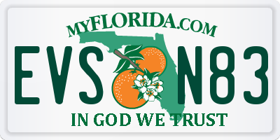FL license plate EVSN83