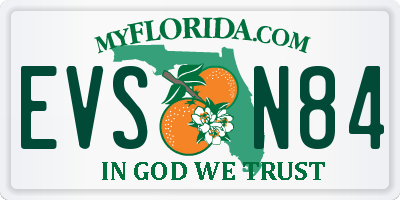 FL license plate EVSN84