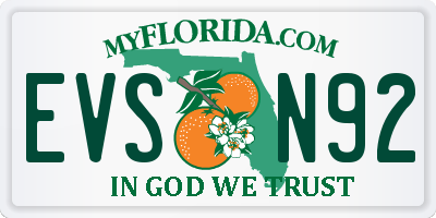 FL license plate EVSN92