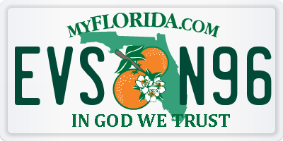 FL license plate EVSN96