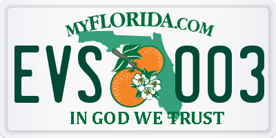 FL license plate EVSO03