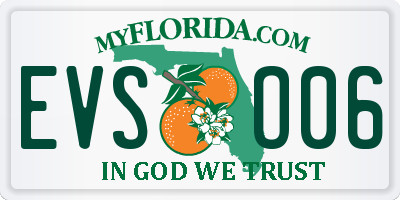 FL license plate EVSO06