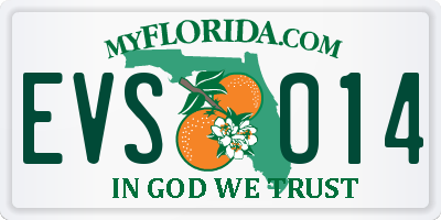 FL license plate EVSO14
