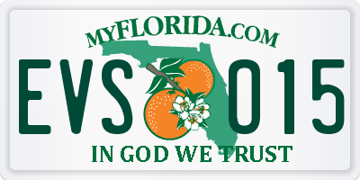 FL license plate EVSO15