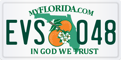 FL license plate EVSO48