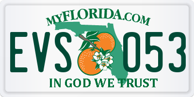 FL license plate EVSO53