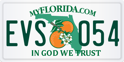 FL license plate EVSO54
