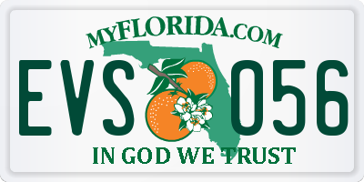 FL license plate EVSO56