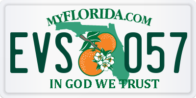 FL license plate EVSO57