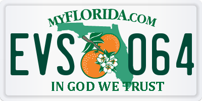 FL license plate EVSO64